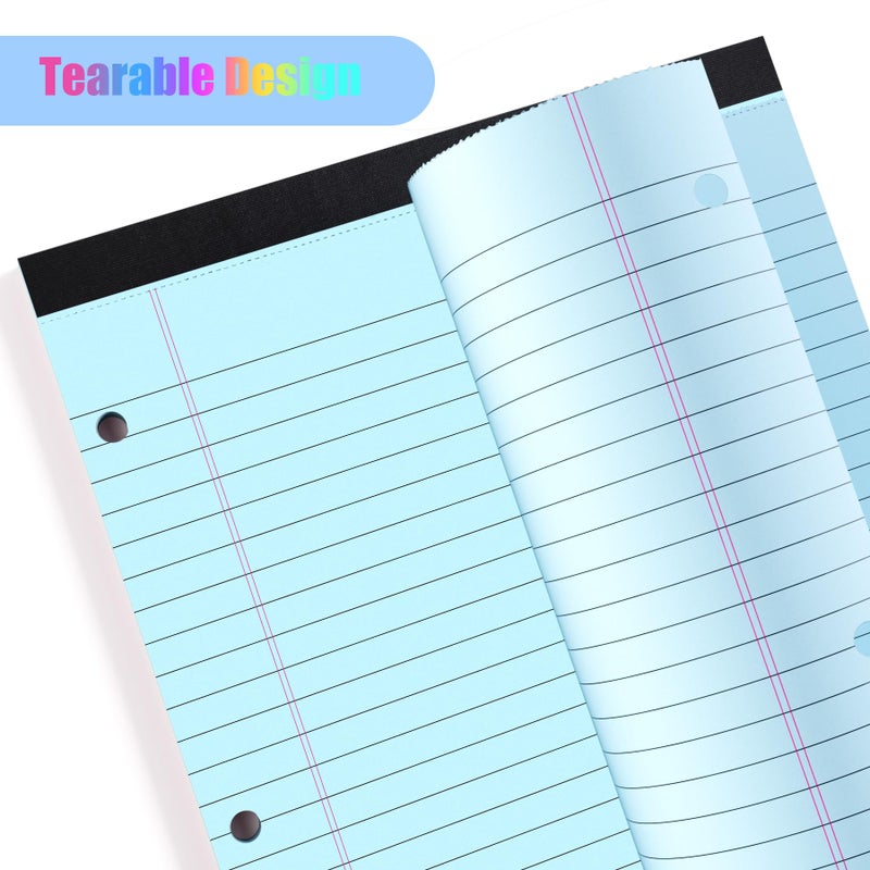 HAUTOCO 12 Pack 8.5 x 11 Legal Pads Colored Wide Ruled Notepads Perforated Writing Pads, 30 Sheets Per Notepad, 3-Hole Punched Paper, Writing Note Pads for School, Home, Office, Business - Image 3